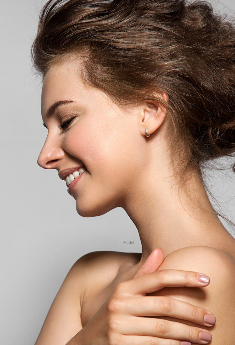 Profile of woman smiling