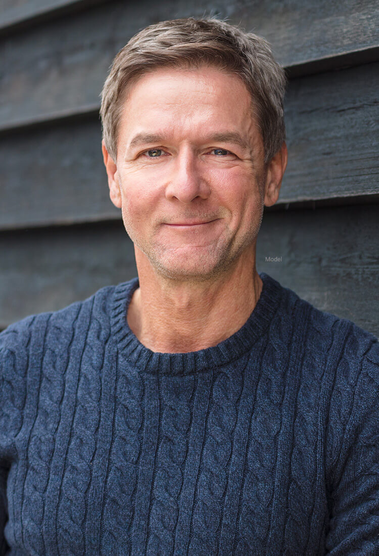 Handsome man in blue sweater